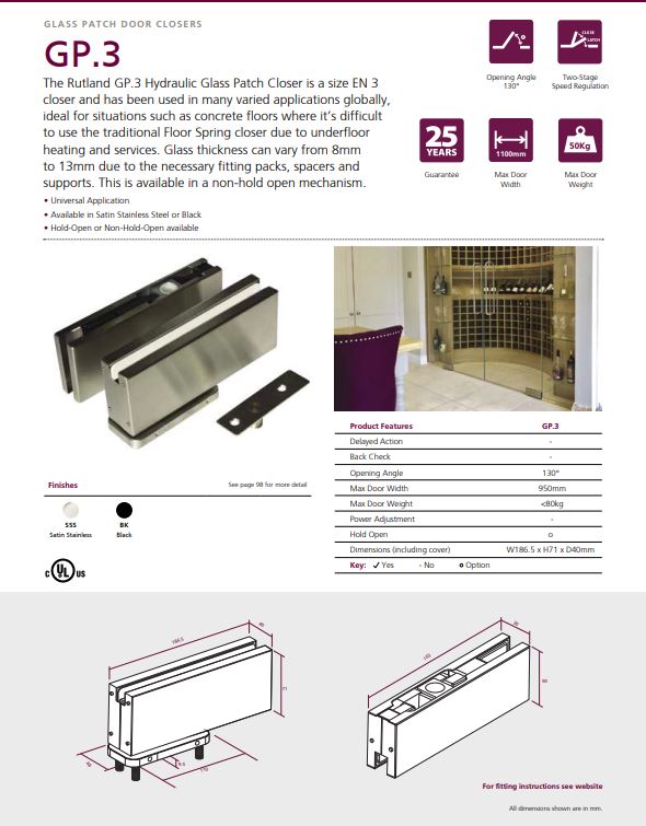 GP.3 Hydraulic Glass Patch Closer - Image 3