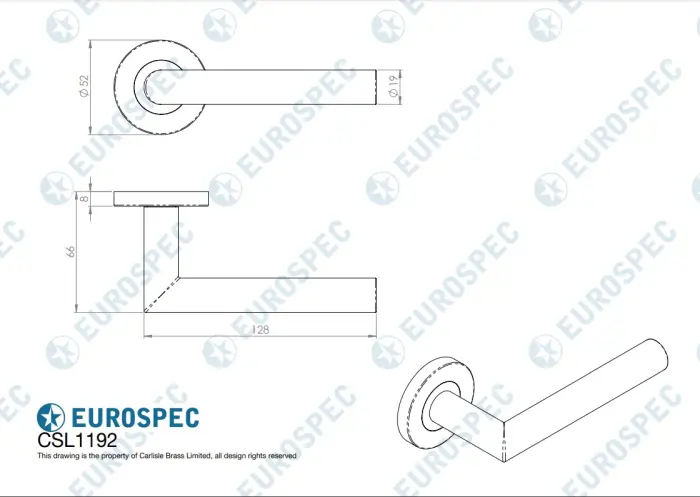 Treviri Mitred Round Bar Lever on Sprung Rose - Image 3
