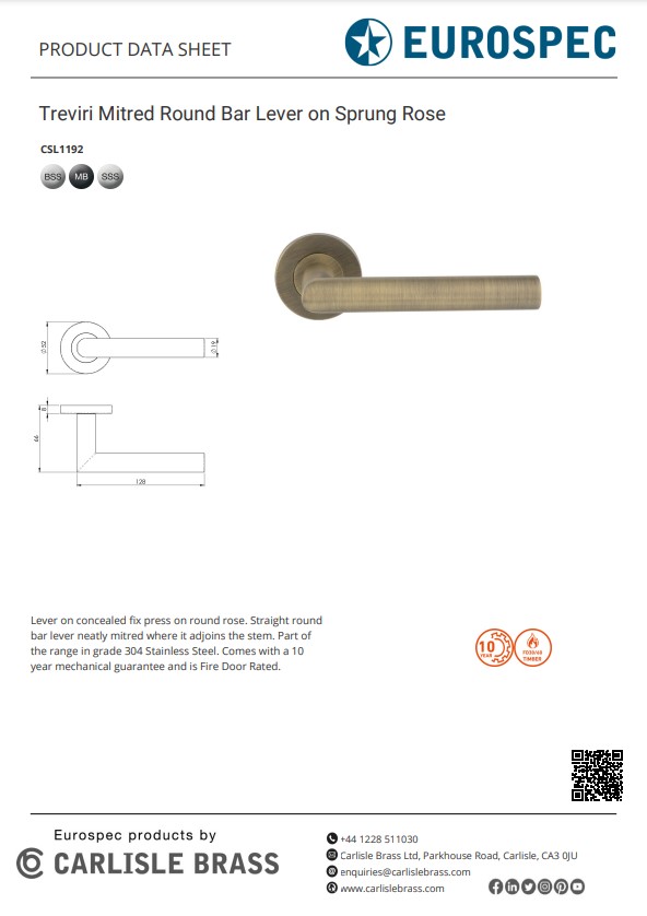 Nera Safety Lever on Sprung Rose Grade 304 - Image 4