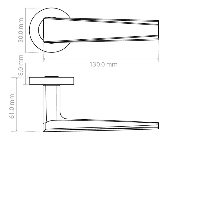 Veloce Lever On Round Rose Door Handle