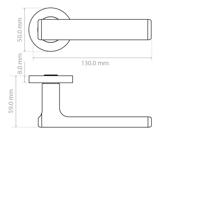 Frigo Lever On Round Rose Door Handle