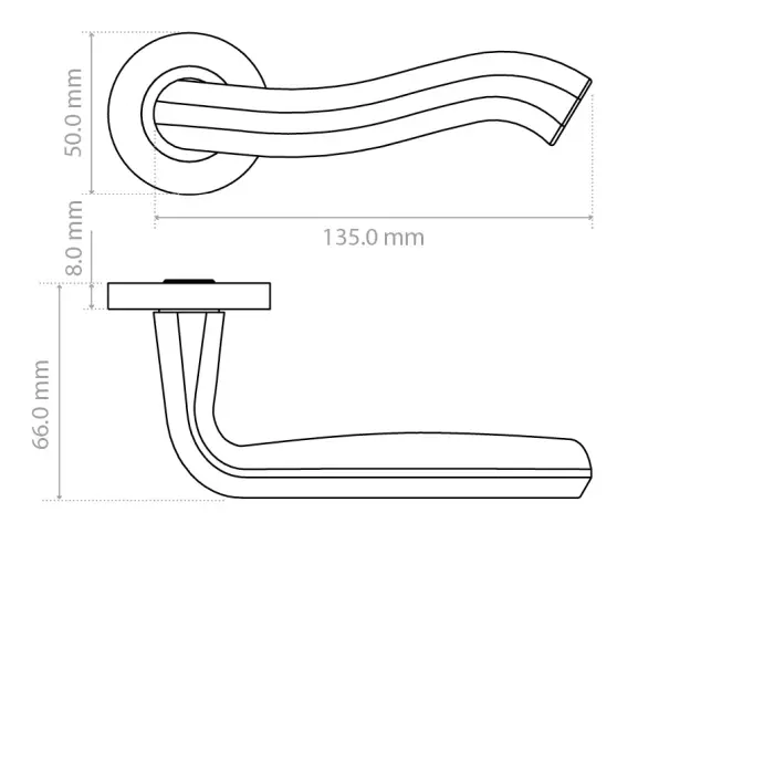 Rococo Lever On Round Rose Door Handle
