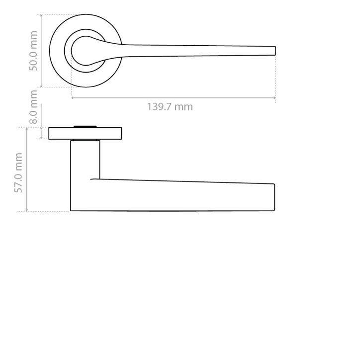 Gio Lever On Round Rose Door Handle