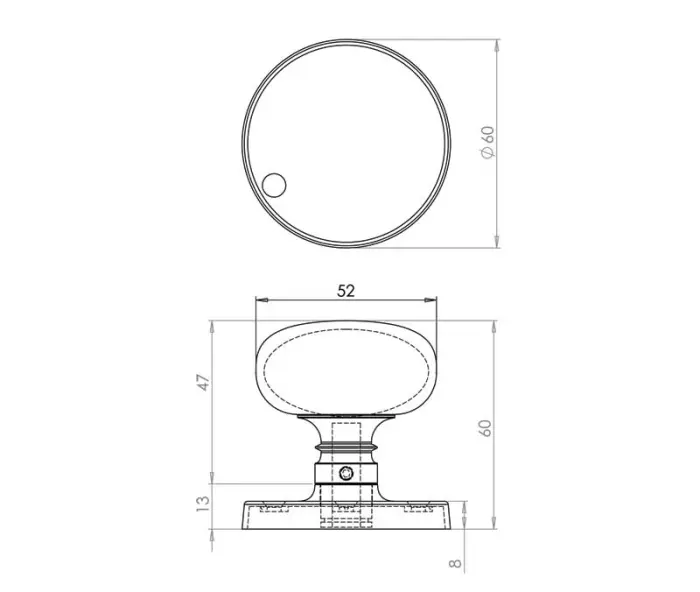 Mushroom Door Knobs 60mm Diameter - Image 4