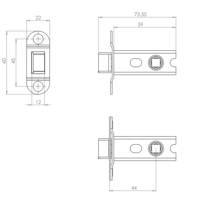 Heavy Duty Tubular Latches Bodies only - Image 4