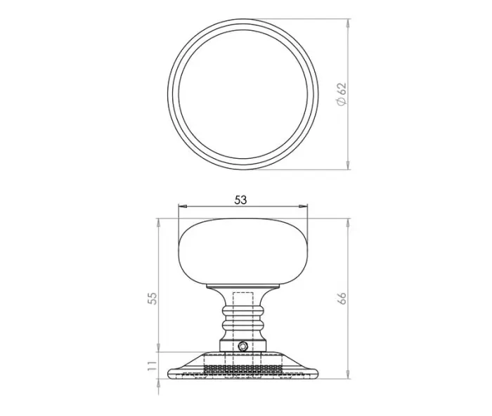 Mushroom Door Knobs 60mm Diameter - Image 3