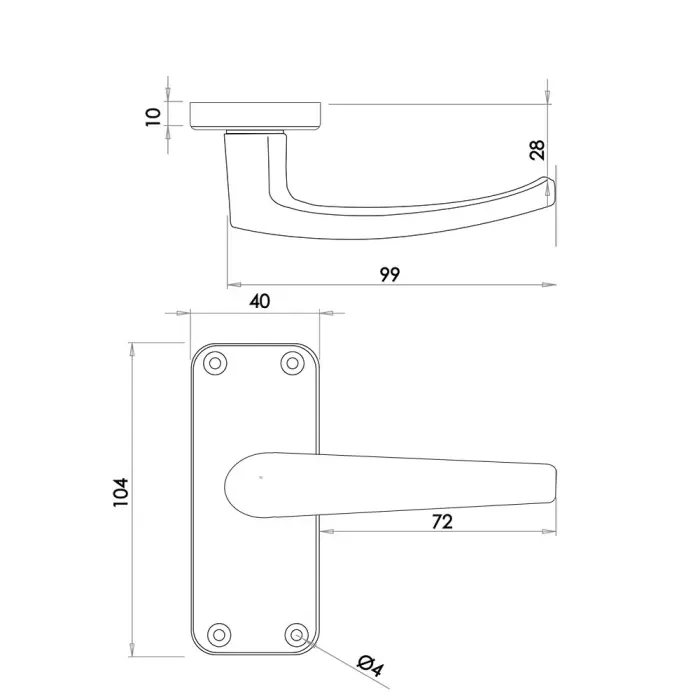 Aluminium Contract SAA Door Handles on Plate - Image 5