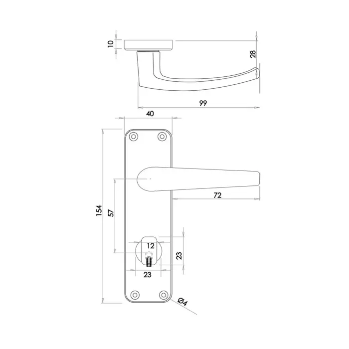 Aluminium Contract SAA Door Handles on Plate - Image 3