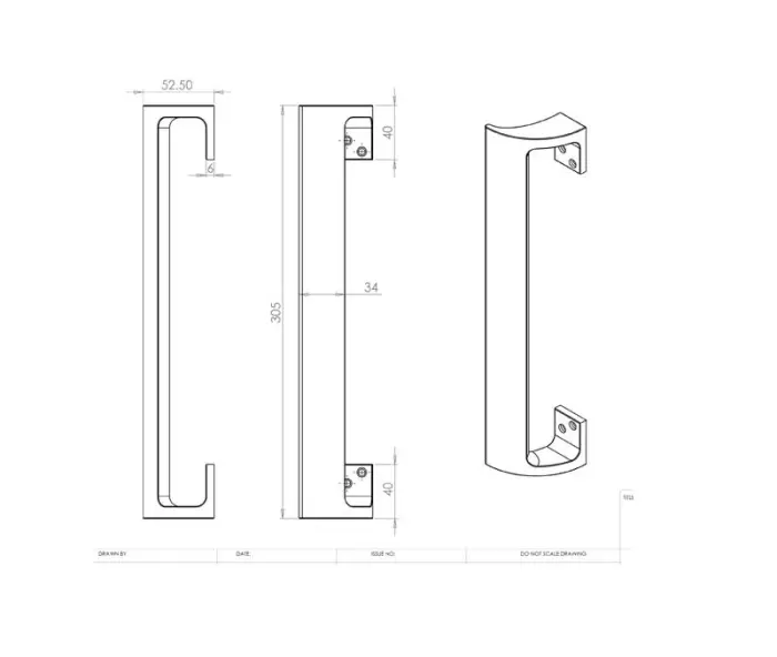 Aluminium Cranked Pull Handles - Image 3