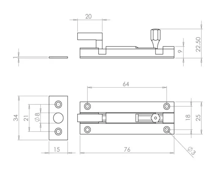 Brass Necked Barrel Bolts - Image 3