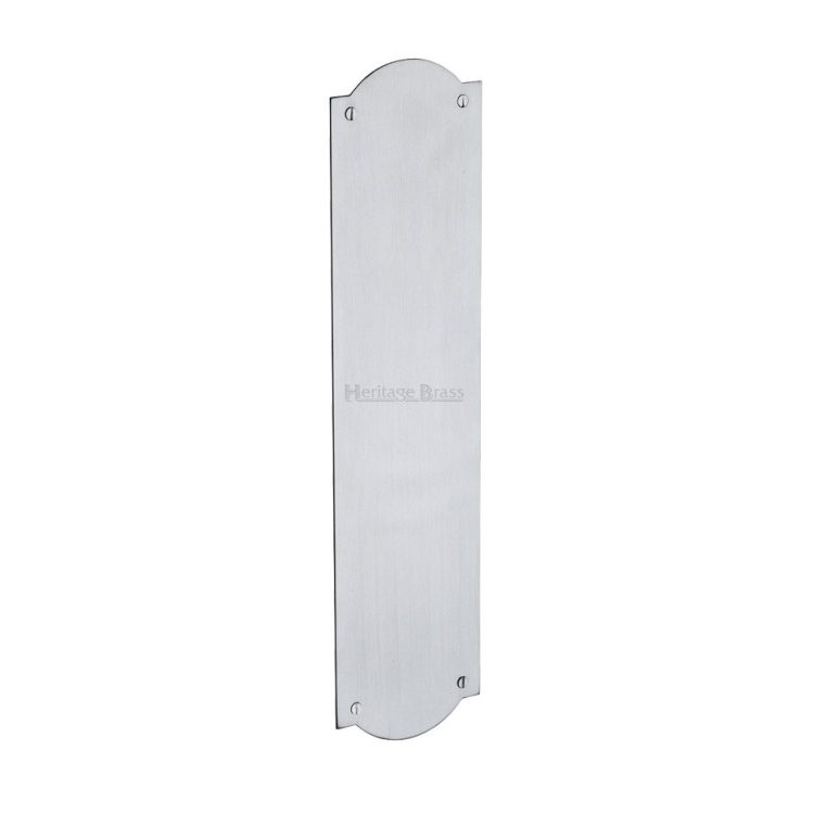 Heritage Brass Shaped Fingerplate (305Mm X 77Mm), Satin Chrome Finish