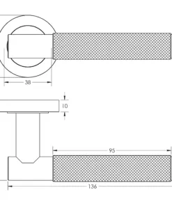 Alternative view of Knurled Door Handles - 136 x 65mm
